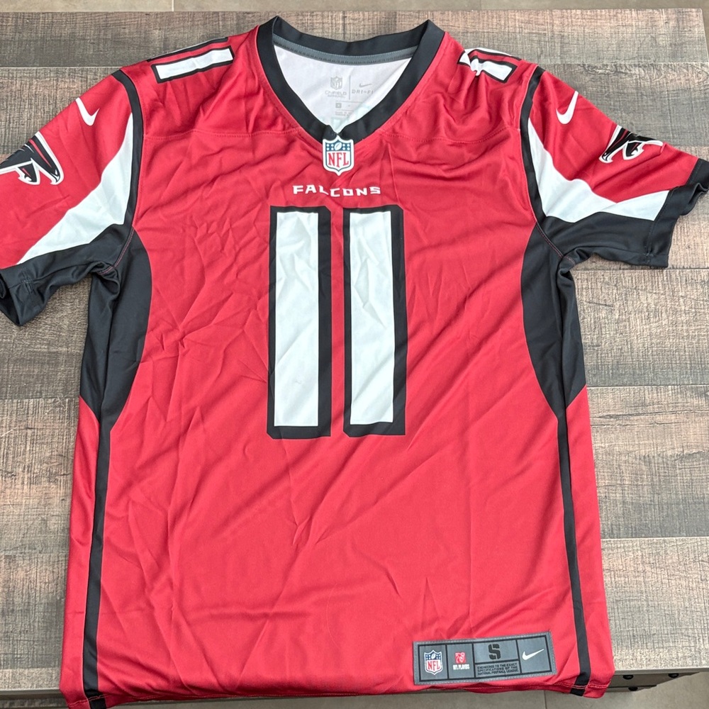 Nike Men's Red and Black Falcons Jersey